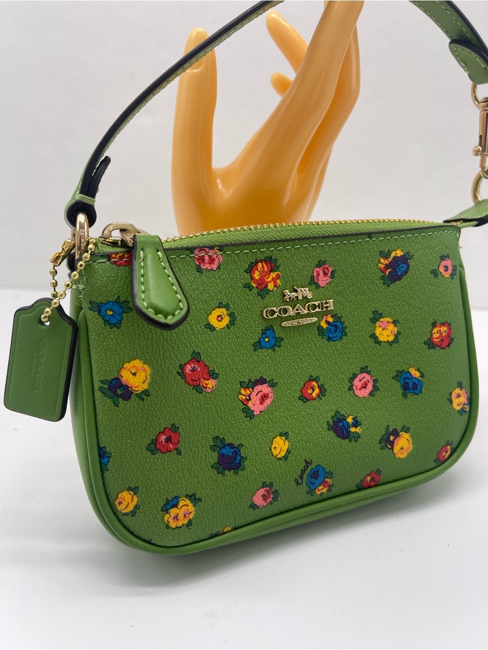 Coach Nolita 15 Mini Vintage Rose Print PICK 1 PINK OR LIME GREEN Purse NEW